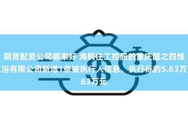 期货配资公司哪家好 海鸥住工控股的重庆国之四维卫浴有限公司新增1条被执行人信息，执行标的5.63万元