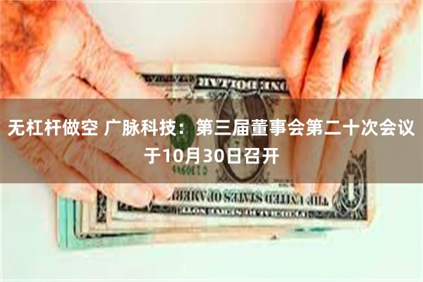 无杠杆做空 广脉科技：第三届董事会第二十次会议于10月30日召开