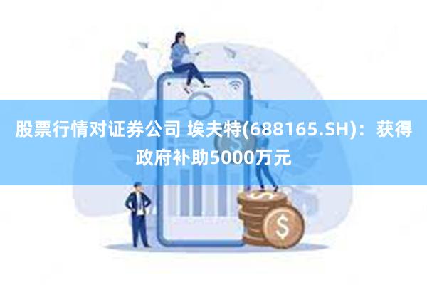 股票行情对证券公司 埃夫特(688165.SH)：获得政府补助5000万元